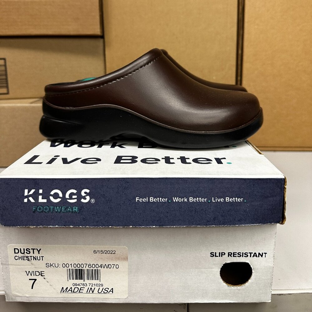 Klogs Dusty Slide in Shoes - chestnut - size 7 Wide